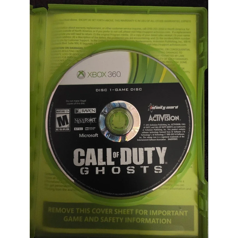 Activision Call of Duty Ghosts Xbox 360 N/A Green Fair 84681206US